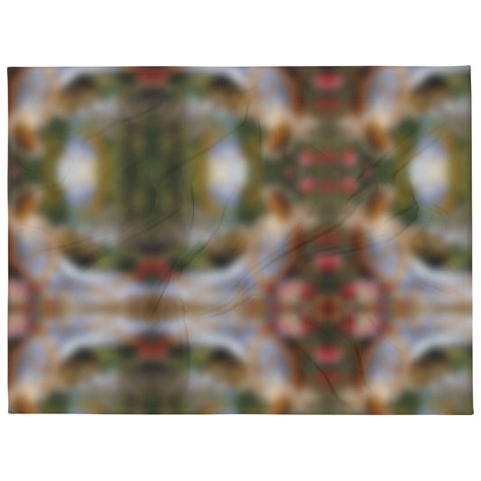 "Cute Artsy Colorful Blurry Double Vision Renaissance Print Throw Blanket" - AIBUYDESIGN