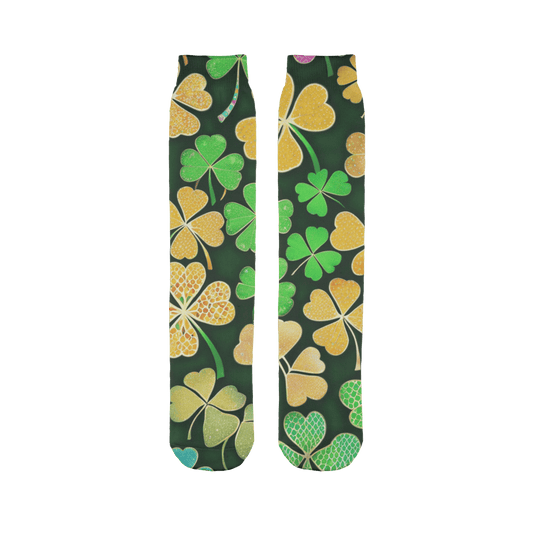 Womens Artsy Ancient 4-Leaf Clover Sublimation Socks