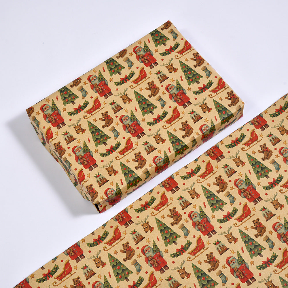 Santa Claus Gift Wrapping Paper Multi-style Kraft