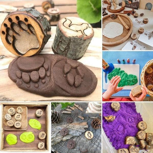 New Animal Footprint Stamps Wooden Crafts