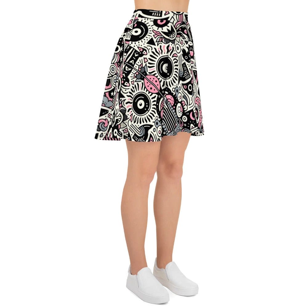 "Doodle Delight: Luxurious Modern Cute Artsy Skater Skirt for Women" - AIBUYDESIGN