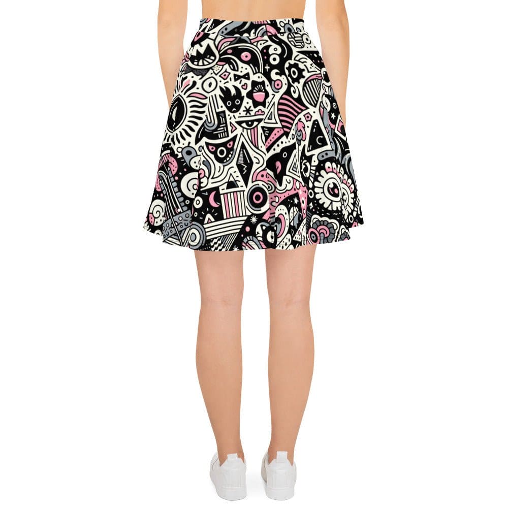 "Doodle Delight: Luxurious Modern Cute Artsy Skater Skirt for Women" - AIBUYDESIGN