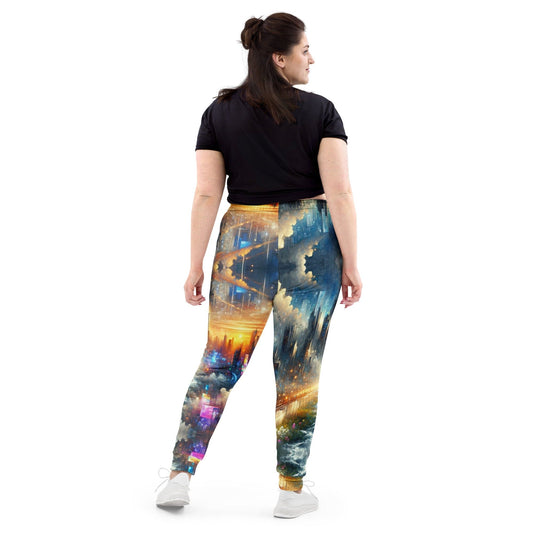 "Dreamy Chroma: Luxurious Colorful Dreamscape Art Print Joggers for Women" - AIBUYDESIGN