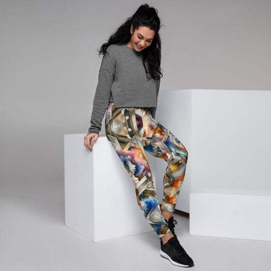 "Dreamy Chroma: Luxurious Colorful Dreamscape Contemporary Modern Art Print Joggers for Women" - AIBUYDESIGN