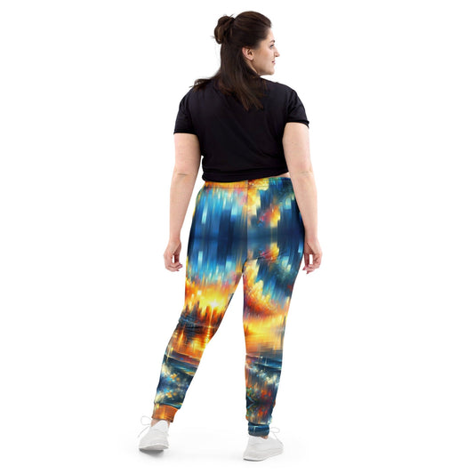 "Dreamy Delights: Luxurious Colorful Dreamscape Contemporary Modern Art Print Joggers for Women" - AIBUYDESIGN