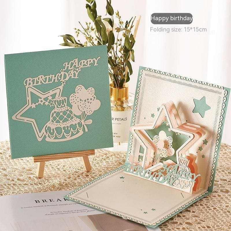 High-end 3D Stereoscopic Greeting Cards Birthday Gift