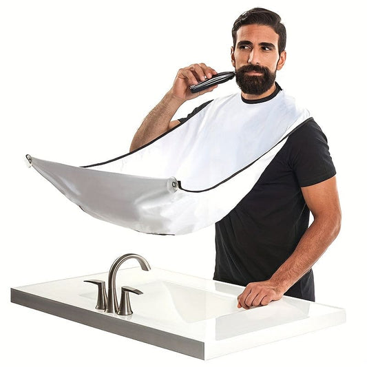 Men's Beard Bib Apron - Non-Stick Shave Cape With 4 Strong Suction Cups - Perfect For Shaving And Trimming - Grooming Tools For Men
