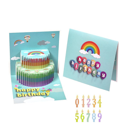 Creative Rainbow 3D Stereoscopic Greeting Cards Handmade Paper Carving