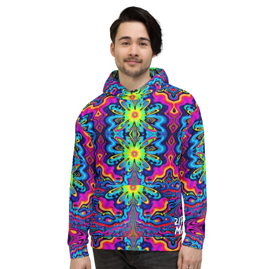 "Embrace the Past: Men's Psychedelic Retro Custom Hoodie - A Blast from the Past!" - AIBUYDESIGN