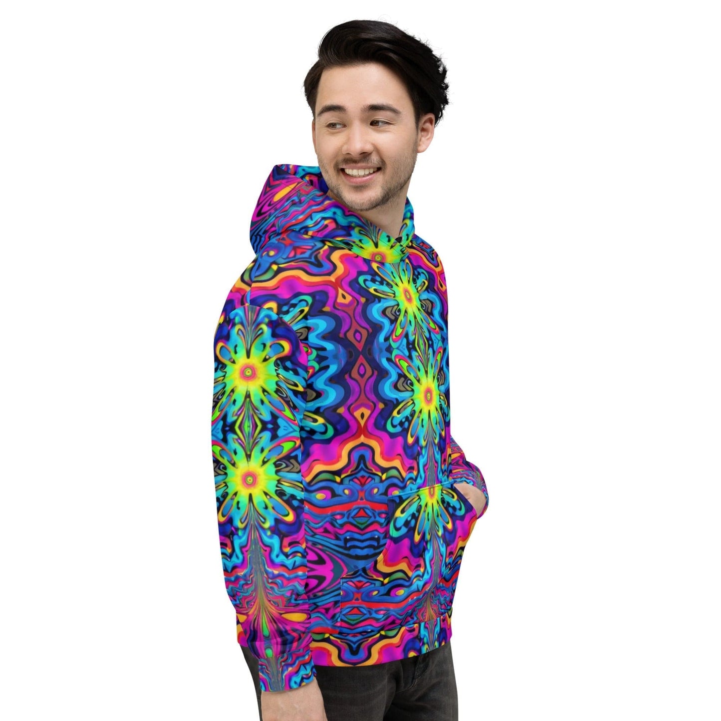 "Embrace the Past: Men's Psychedelic Retro Custom Hoodie - A Blast from the Past!" - AIBUYDESIGN
