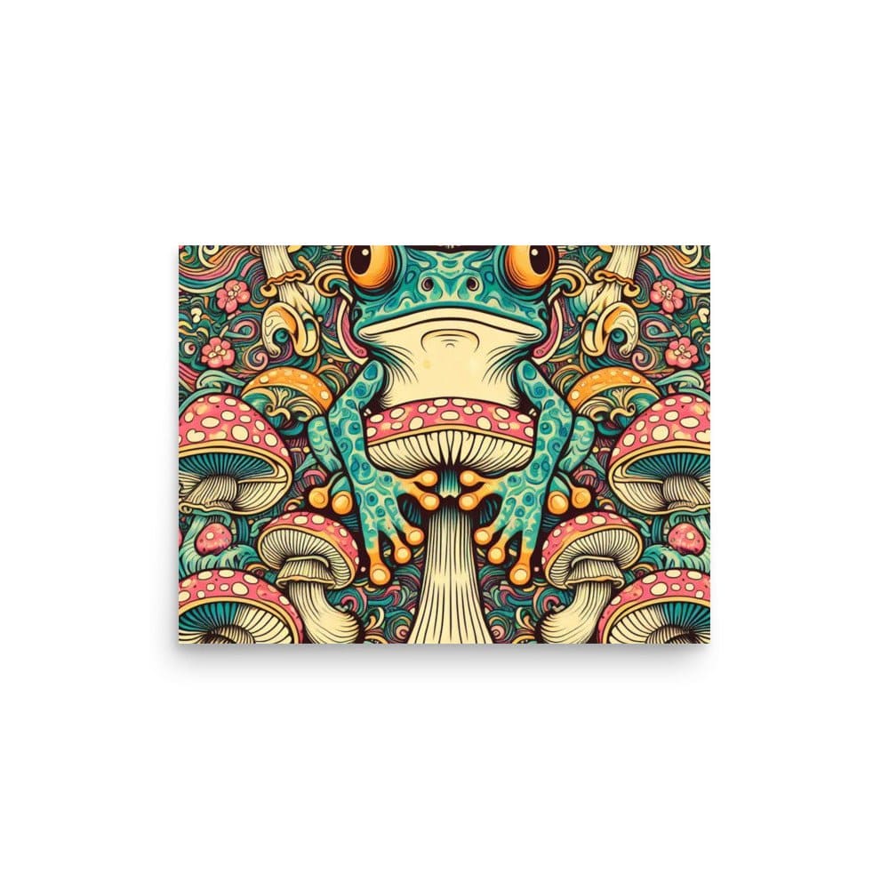 "Enchanted Fungi: Psychedelic Trippy Frog Mushroom Poster" - AIBUYDESIGN