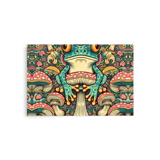 "Enchanted Fungi: Psychedelic Trippy Frog Mushroom Poster" - AIBUYDESIGN