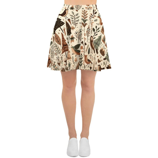 "Enchanted Woods: Luxurious Vintage Woodland Forest Cute Artsy Skater Skirt for Women" - AIBUYDESIGN