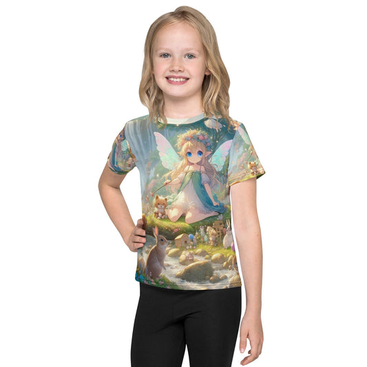 "Enchanting Fairy Tales: Kids' Cute Anime Kawaii Crew Neck T-Shirt" - AIBUYDESIGN