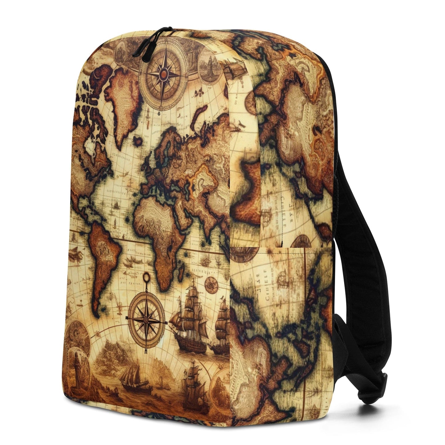 "Expedition Nostalgia: Vintage World Map Art Minimalist Backpack" - AIBUYDESIGN