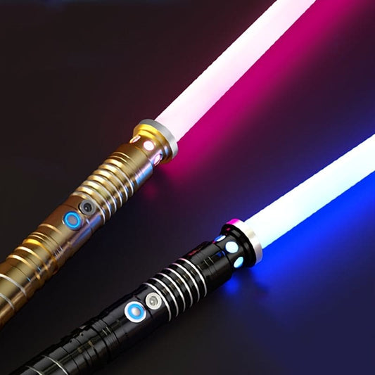 Upgraded Metal Lightsaber RGB 16 Colors, 2 In 1 Lightsaber Toy With Vibration Beat Sound And Breathing Laser Sword Toy LED Flashing Weapon Christmas, Halloween, Thanksgiving gifts