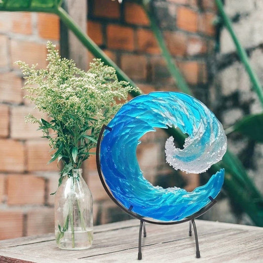 Wave Fused Glass Sculpture Wave Acrylic Craft Ornament