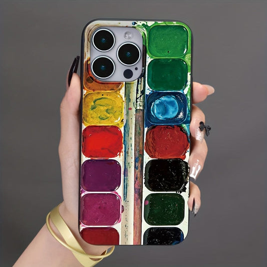 Ultimate Protection For Your iPhone: Watercolor Palette Pattern Design Shockproof Slim Protective Cover