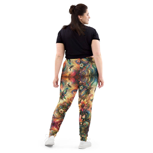 "Fairy Tale Fields: Luxurious Cute Colorful Cottagecore Artsy Joggers for Women" - AIBUYDESIGN