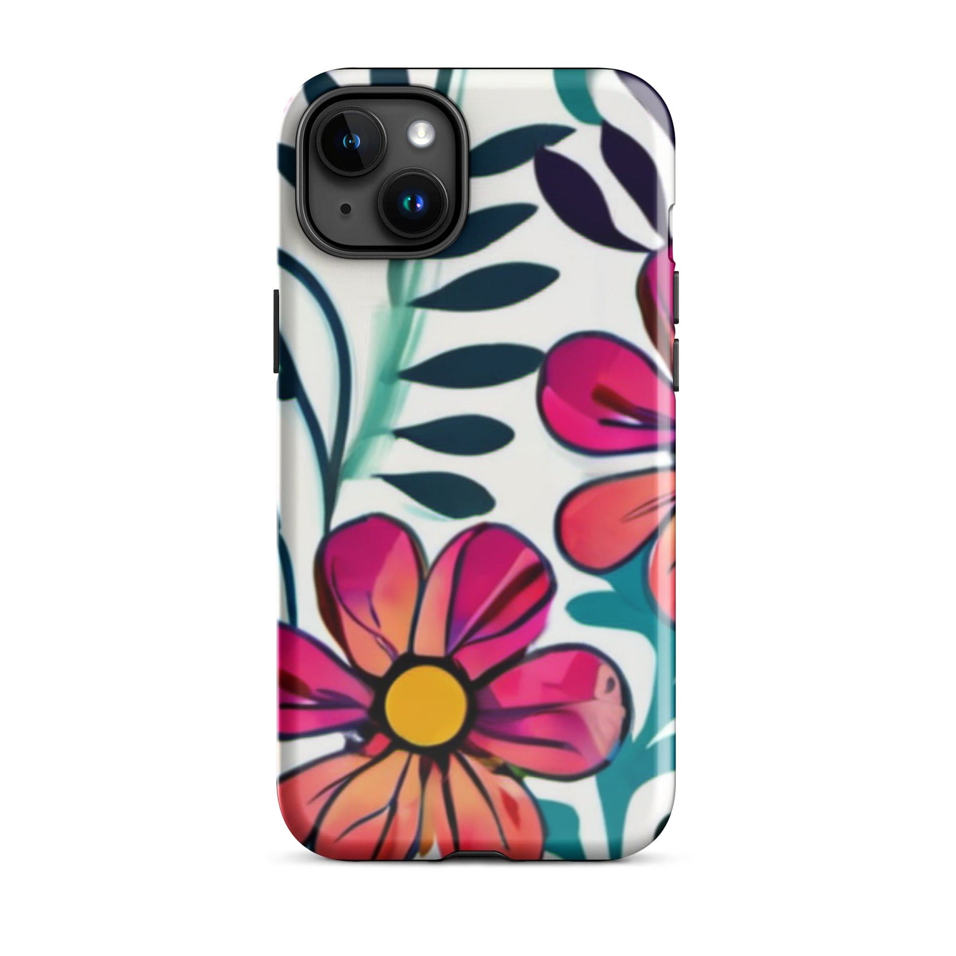 "Floral Fiesta: Custom Boho Flowery iPhone Tough Case" - AIBUYDESIGN