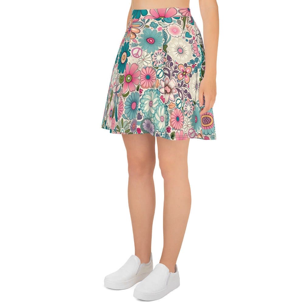 "Floral Finesse: Luxurious Vintage Cute Artsy Skater Skirt for Women" - AIBUYDESIGN