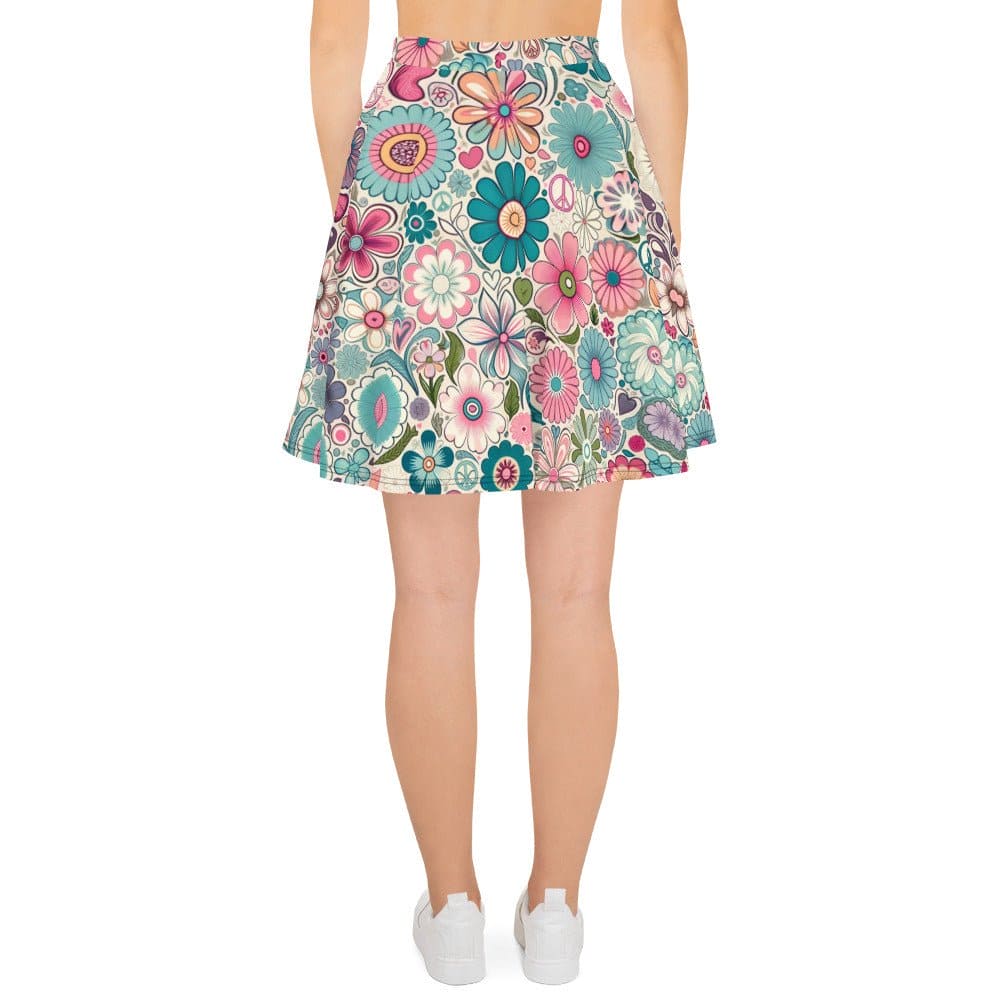 "Floral Finesse: Luxurious Vintage Cute Artsy Skater Skirt for Women" - AIBUYDESIGN