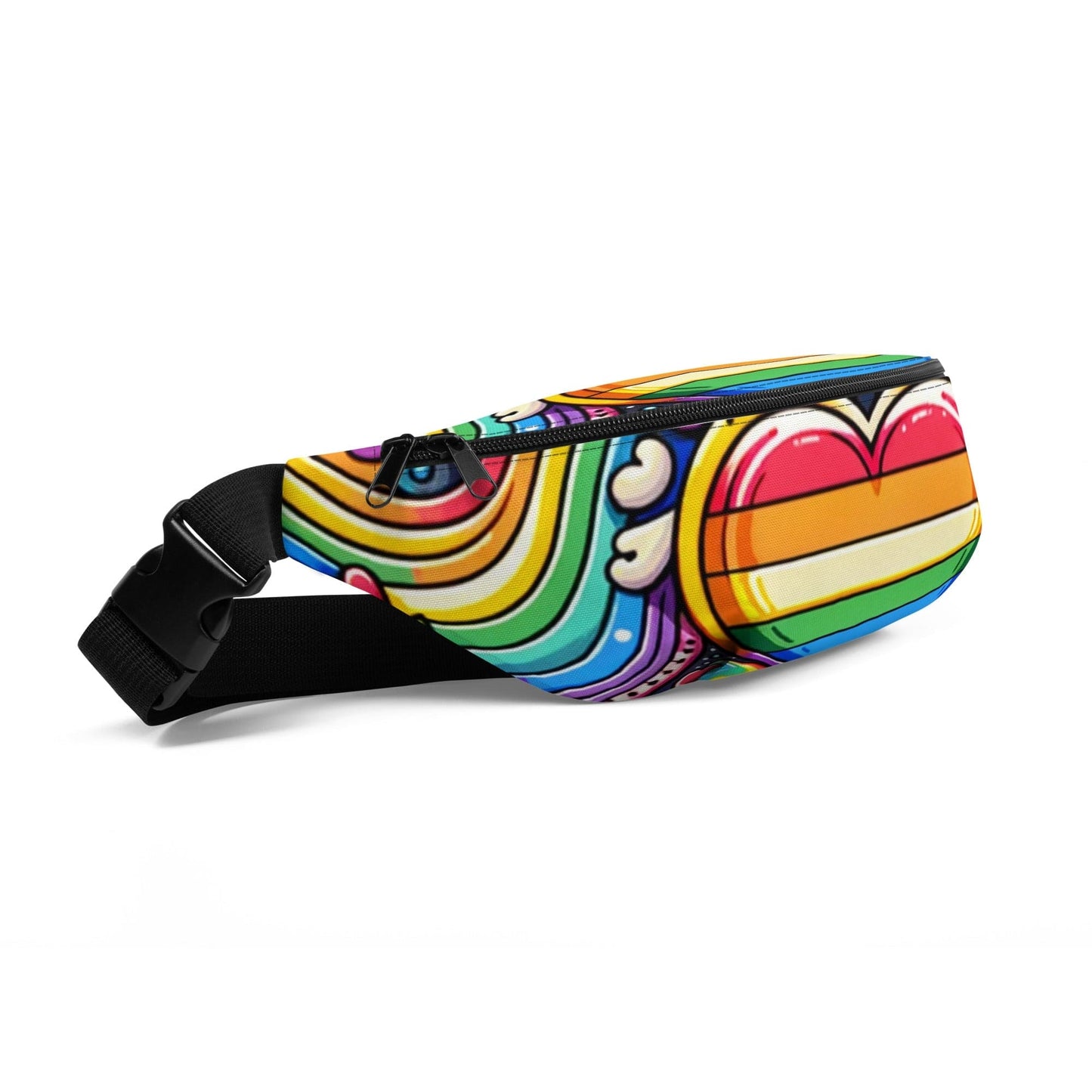 "Hearts Ablaze: Retro Cute Colorful Rainbow Custom Fanny Pack" - AIBUYDESIGN