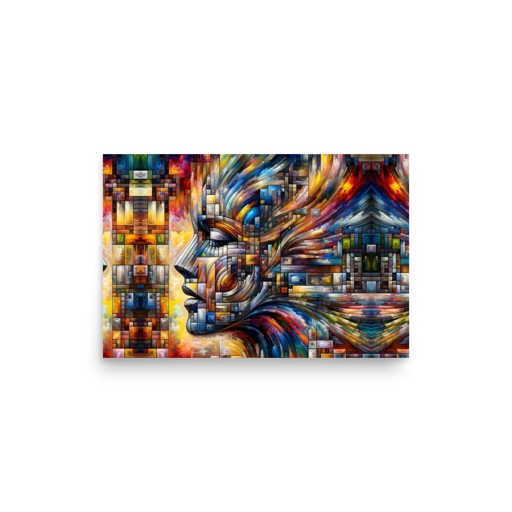 "Kaleidoscopic Abstraction: Colorful Abstract Modern Art Trippy Poster" - AIBUYDESIGN
