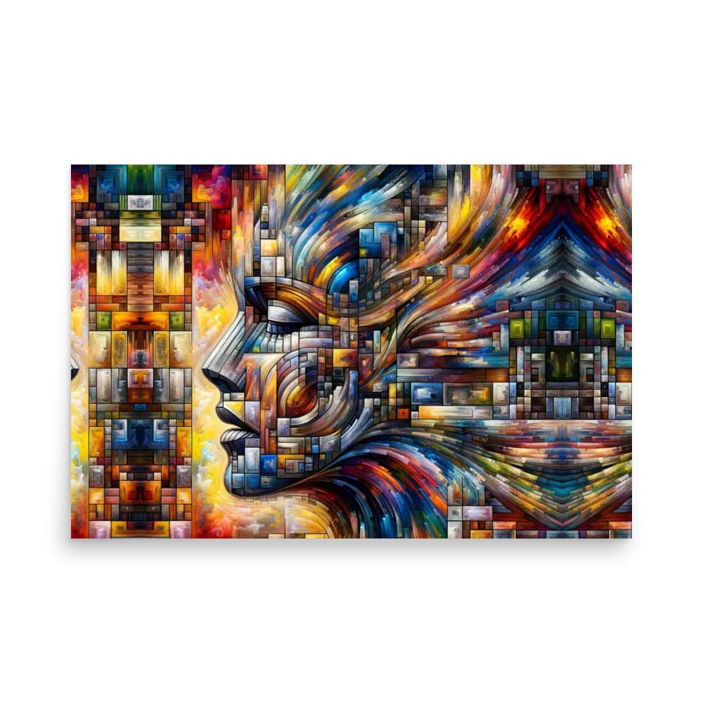 "Kaleidoscopic Abstraction: Colorful Abstract Modern Art Trippy Poster" - AIBUYDESIGN