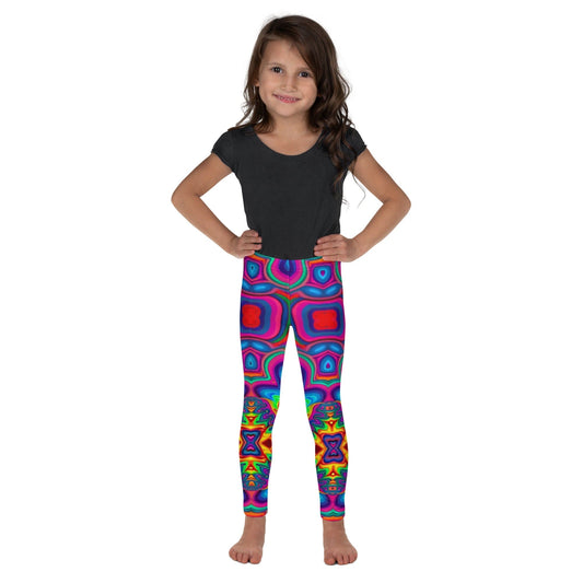 "Kids' Groovy Psychedelic Retro Pattern Leggings - Trendy & Funky Style for Little Ones!" - AIBUYDESIGN