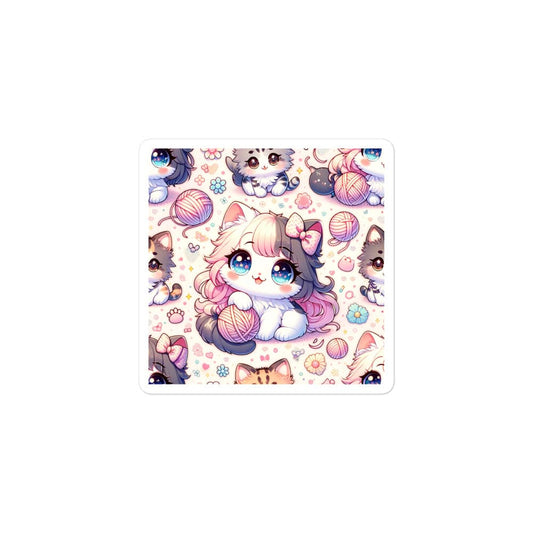 Kawaii Kittens Galore: Kids' Cute Bubble-Free Stickers for Endless Fun!