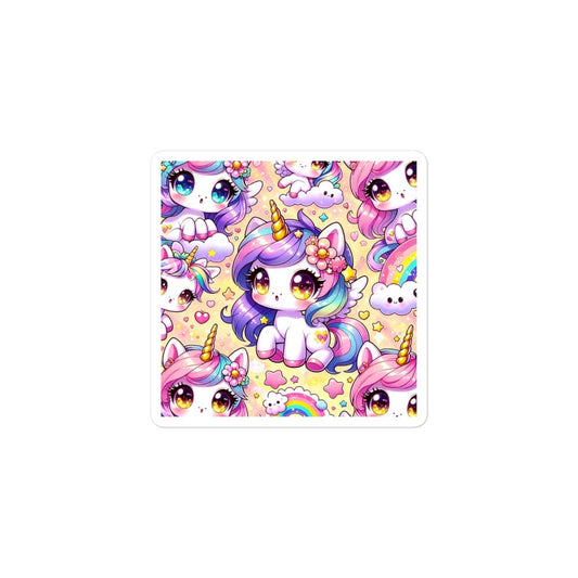 Whimsical Unicorn Wonders: Kids' Cute Kawaii Bubble-Free Stickers for Endless Fun!