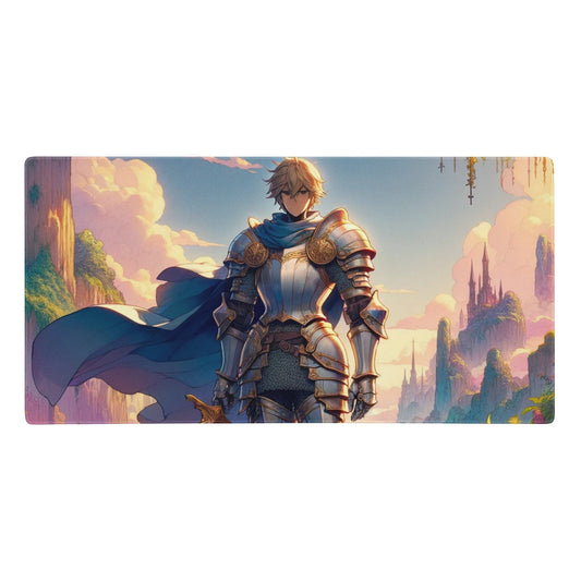 "Knightly Quest: Anime Hand-Drawn Immersive Realism Gaming Mouse Pad" - AIBUYDESIGN