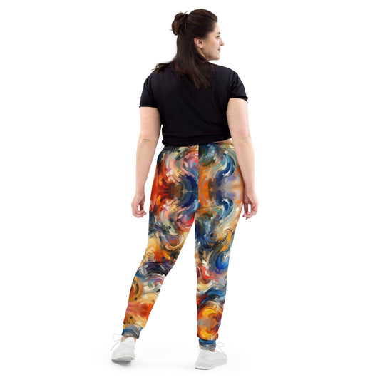 "Modern Muse: Luxurious Colorful Contemporary Modern Art Print Joggers for Women" - AIBUYDESIGN