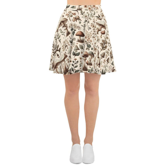 "Mushroom Magic: Luxurious Vintage Cute Artsy Skater Skirt for Women" - AIBUYDESIGN