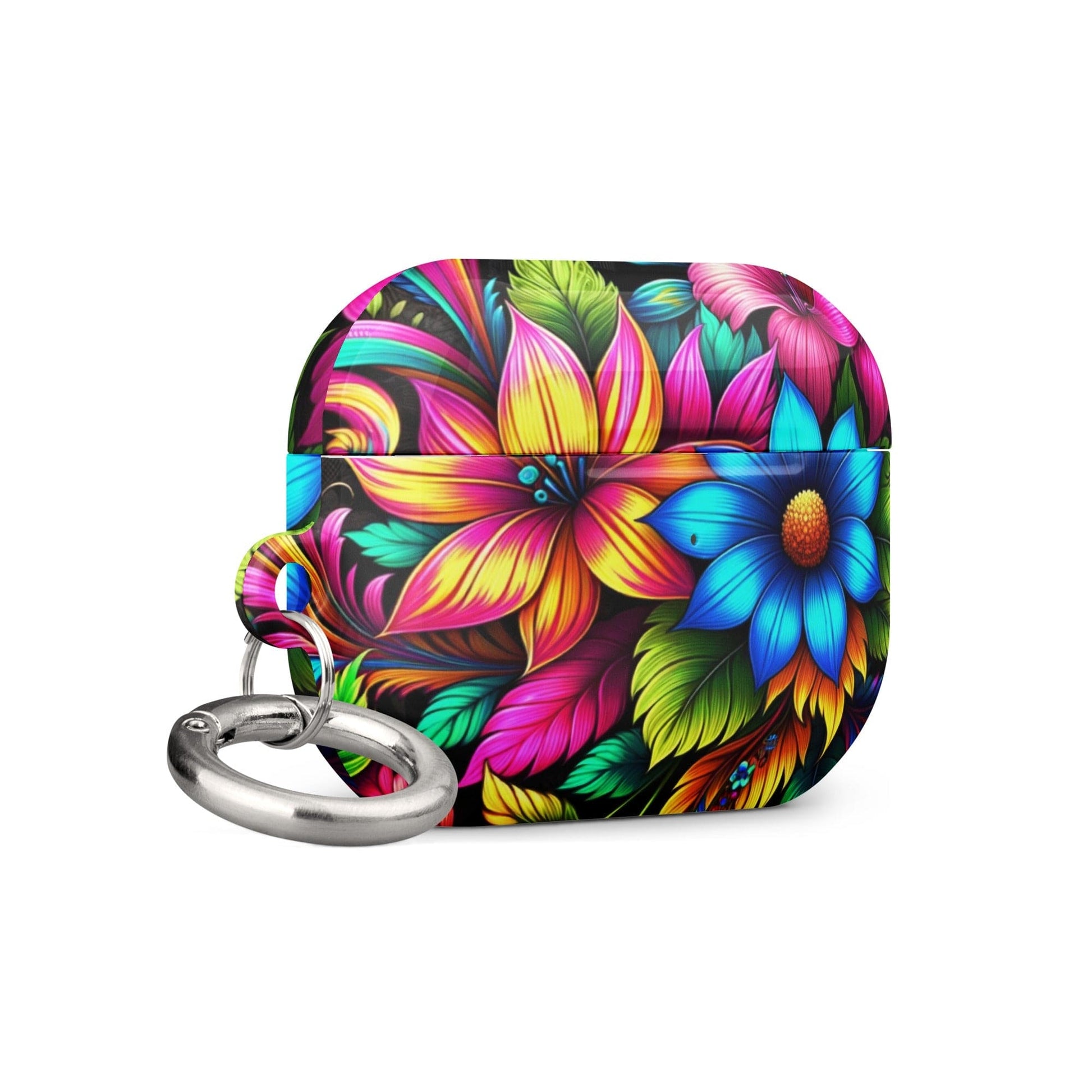 "Neon Bloom Boho: Colorful Flower Print AirPods® Case" - AIBUYDESIGN