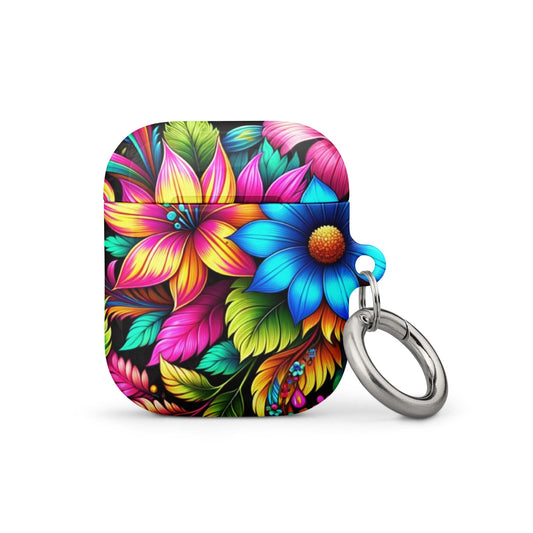 "Neon Bloom Boho: Colorful Flower Print AirPods® Case" - AIBUYDESIGN