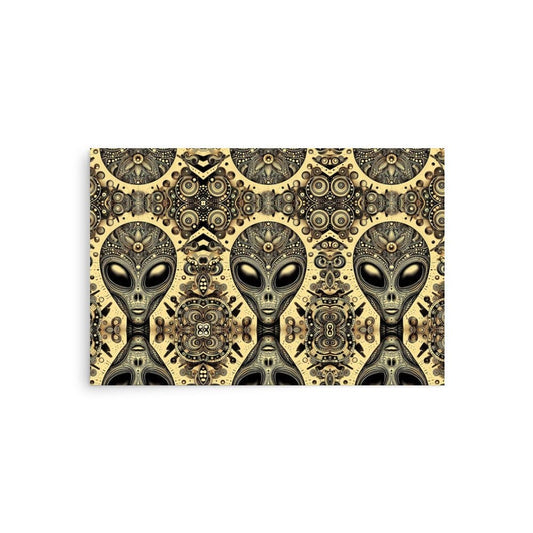 "Otherworldly Odyssey: Psychedelic Trippy Alien Poster" - AIBUYDESIGN
