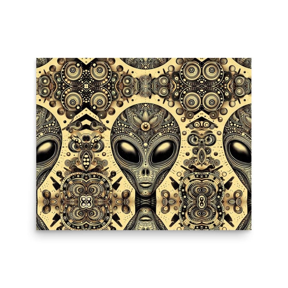 "Otherworldly Odyssey: Psychedelic Trippy Alien Poster" - AIBUYDESIGN
