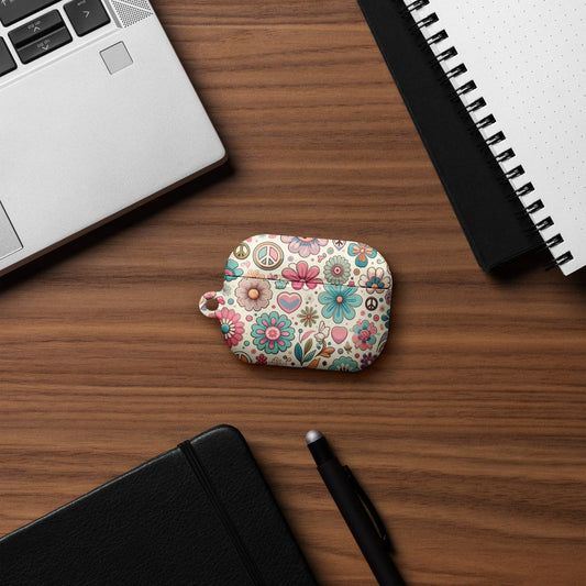 "Pastel Hippy Blooms: Boho Colorful Flower Print AirPods® Case" - AIBUYDESIGN