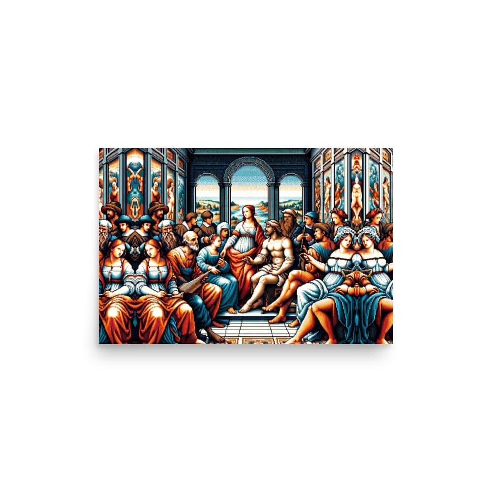 "Pixel Renaissance: 8-Bit Pixelized Modern Art Trippy Poster" - AIBUYDESIGN