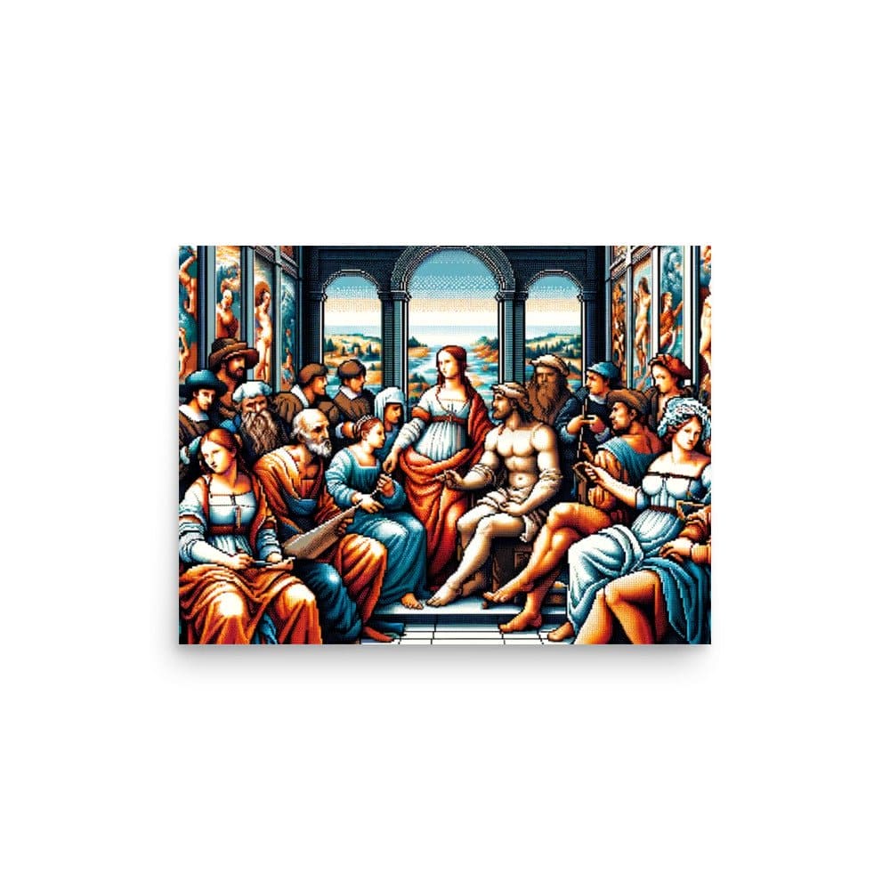 "Pixel Renaissance: 8-Bit Pixelized Modern Art Trippy Poster" - AIBUYDESIGN