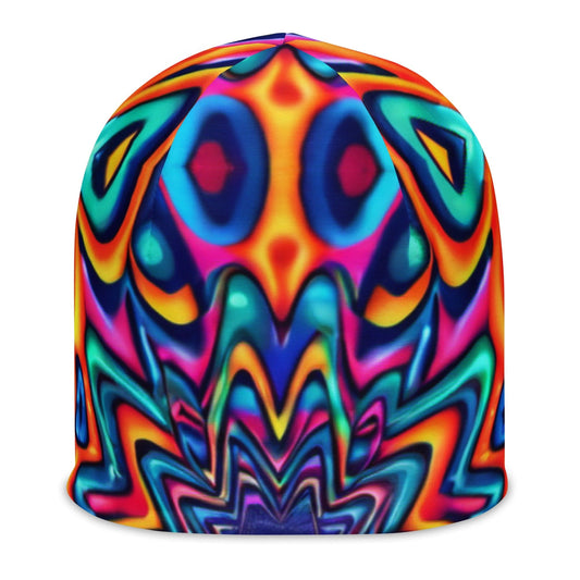 "Psychedelic Fusion: Retro Trippy Beanie for Men - Vintage Vibes and Groovy Style" - AIBUYDESIGN