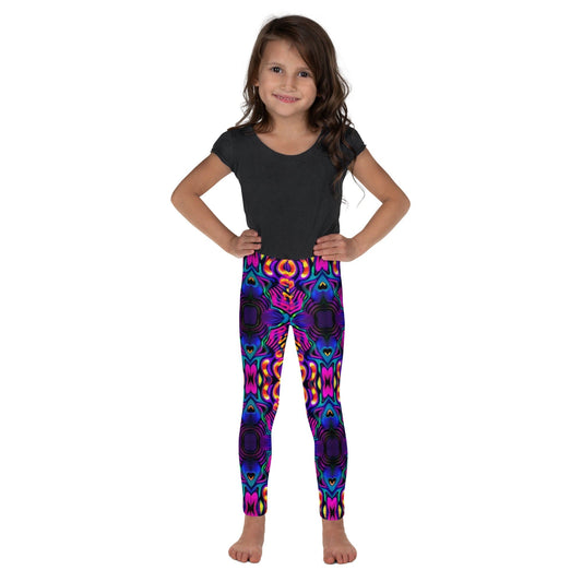 "Psychedelic Groove: Kids' Cute Retro Pattern Leggings - Vibrant Style for Little Fashionistas!" - AIBUYDESIGN