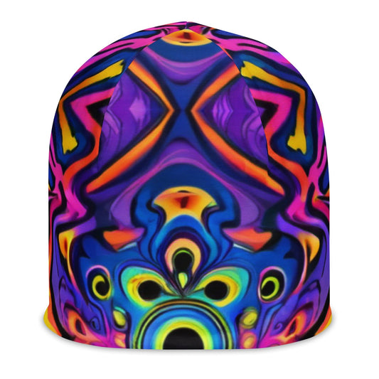 "Psychedelic Groove: Men's Retro Trippy Beanie" - AIBUYDESIGN