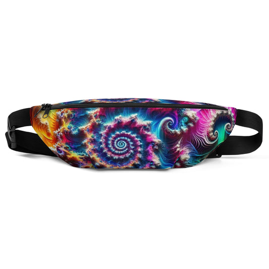 "Psychedelic Groove: Retro Cute Fractal Custom Fanny Pack" - AIBUYDESIGN