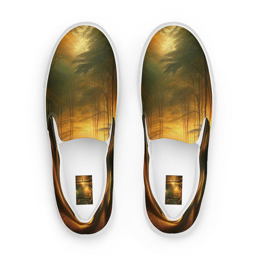 "Rustic Urban Charm: Men's Modern Artistic Pattern Slip-On Canvas Shoes" - AIBUYDESIGN