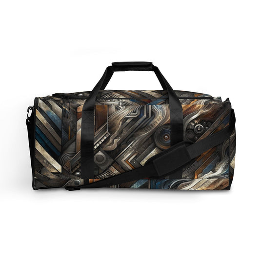 "Shadowed Sophistication: Dark Masculine Modern Artistic Complex Duffle Bag" - AIBUYDESIGN