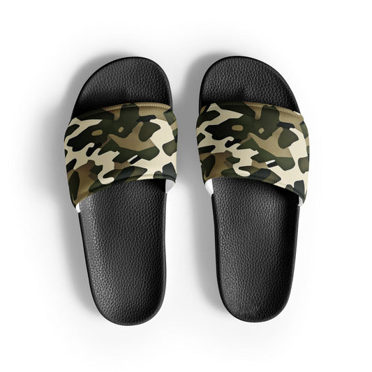 "Stealthy Style: Men's Shrouded Cover Modern Camo Paint Slides" - AIBUYDESIGN