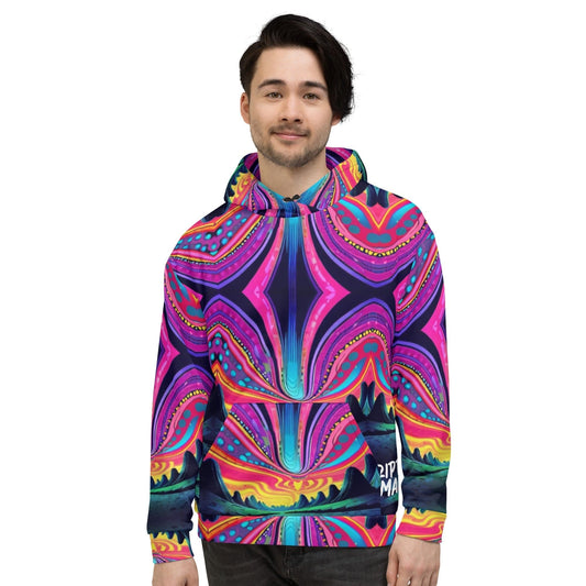 "Step Back in Time: Men's Psychedelic Retro Custom Hoodie for Vintage Vibes!" - AIBUYDESIGN
